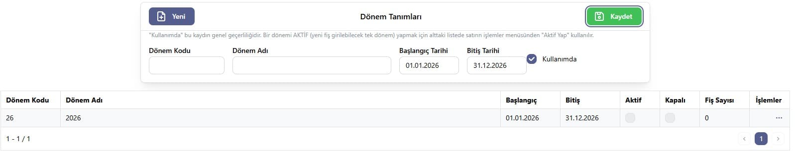 Dönem tanımları ekran görüntüsü